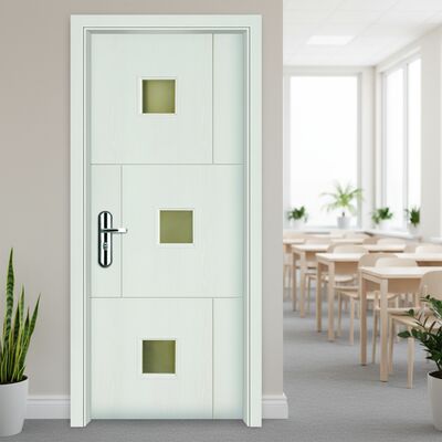 Dobra cena. Kompozytowe drzwi puste WPC Glass Door zaprojektowane z odporną na termity ramą WPC i doskonałą izolacją cieplną wnętrza w Internecie